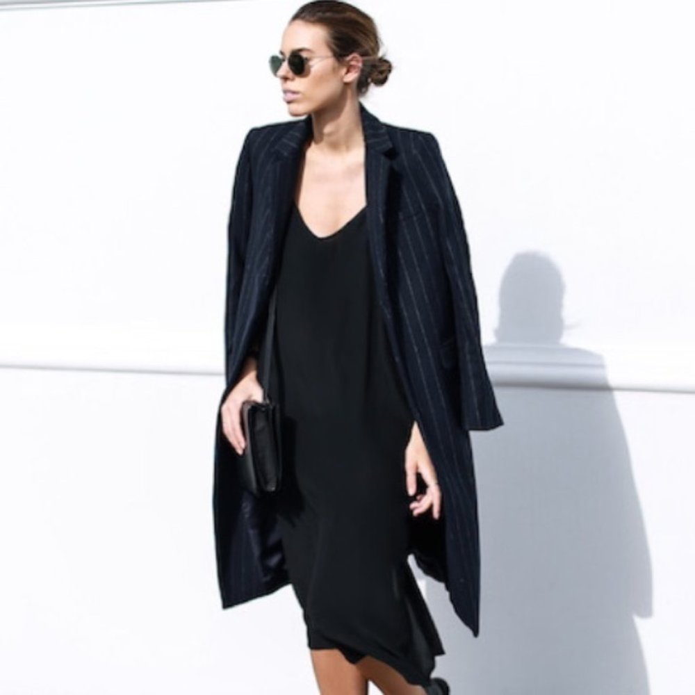 NWT ZARA Studio Collection Navy Pinstripe Jacket M